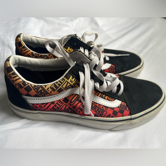 Vans Off the Wall Low Rise Orange, Yellow and Black Shoes Size 9 - Picture 9 of 12